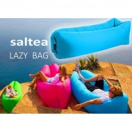 Saltea Autogonflabila "Lazy Bag" tip sezlong, 230 x 70cm, culoare Albastru, pentru camping, plaja sau piscina - Img 4