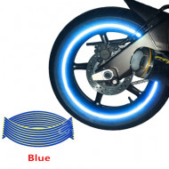 Set 16 ornamente Reflectorizante pentru jante auto, moto, culoare Albastra - Img 1