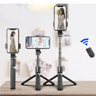 Set 3in1, Selfie Stick cu Lampa LED si Trepied, conectare Bluetooth, alimentare USB - Img 3