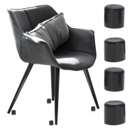 Set 4 buc. protectii anti-zgarieturi picioare scaun, diametru 19mm, culoare neagra - Img 1