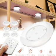 Set 6 Lampi LED Wireless, autoadezive, cu telecomanda, pentru iluminat scari sau mobilier - Img 1
