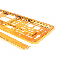 Suport numar inmatriculare din plastic, calitate Premium, culoare ORANGE - Img 1