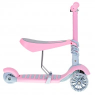 Tricicleta + Trotineta + Skateboard (3in1) roti iluminate LED - ROZ - Img 2