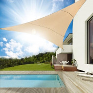 Umbrar de Gradina Triunghi, protectie UV GREENBLUE GB502, crem, 5,0 m - Img 1