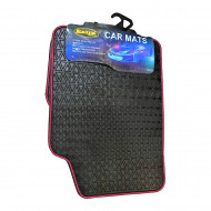 Covorase Auto Universale, din cauciuc sintetic moale, culoare Neagra cu dunga Rosie - Img 1