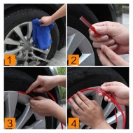 Inele de protectie si decor jante, adezive, din plastic flexibil - GALBEN - Img 3