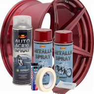 Kit complet reparatie si vopsire jante culoare Rosu Burgundy Metalizat, V2 - Img 2