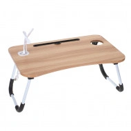Masa pentru Laptop plianta din MDF, dimensiune 60 x 39,5 cm, cu USB, lampa si ventilator - Img 2