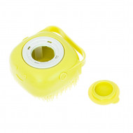 Perie din silicon cu dozator de sampon pentru spalare caini sau pisici, 7,5 x 7,5 cm, culoare galben - Img 7