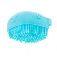 Perie din silicon cu dozator de sampon pentru spalare caini sau pisici, 7,5 x 7,5 cm, culoare albastra - Img 6