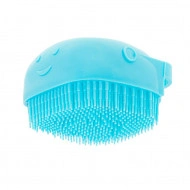 Perie din silicon cu dozator de sampon pentru spalare caini sau pisici, 7,5 x 7,5 cm, culoare albastra - Img 6