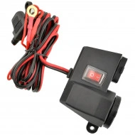 Priza de bricheta suplimentara, waterproof, 12V, 10A, cu 2 porturi incarcare USB, 5V, 2,1A, cu destinatie Moto, ATV, SSV, Quad, Off-Road - Img 3