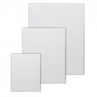 Set 3 sasiuri din lemn cu panza CANVAS pentru pictura, culoare Alb Mat, Marca AVEX - Img 5