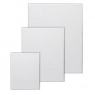 Set 3 sasiuri din lemn cu panza CANVAS pentru pictura, culoare Alb Mat, Marca AVEX - Img 5