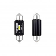 Set becuri auto cu LED CANBUS sofit compatibil C5W 1 SMD 36mm Alb 12/24V, destinat competitiilor auto sau off-road - Img 1