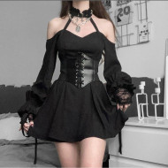 Curea Neagra de tip "corset" cu siret, pentru modelare talie, marime S - Img 2