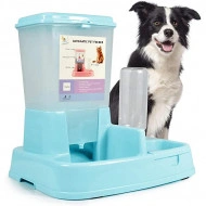 Distribuitor de alimente si apa pentru animale, 2in1, culoare Albastru - Img 2