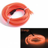 Fir Neon Auto "EL Wire" culoare Orange, lungime 5M, alimentare 12V, droser inclus - Img 1