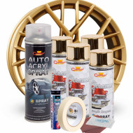 Kit complet reparatie si vopsire jante culoare Auriu Metalic, V4 - Img 2