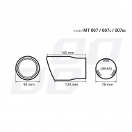 Ornament toba esapament din otel inoxidabil MT 007BC - FUMURIU - Img 2