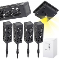 Set 4 lampi solare de gradina cu picior tip "Lampion" cu LED - Img 4