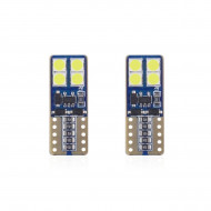 Set becuri auto cu LED CANBUS compatibil T10e W5W 8 SMD Alb 12/24V, destinat competitiilor auto sau off-road - Img 1