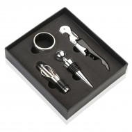 Set Cadou "Accesorii Vin, 4 piese" in cutie estetica, culoare Neagra - Img 3