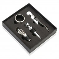 Set Cadou "Accesorii Vin, 4 piese" in cutie estetica, culoare Neagra - Img 3