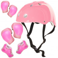 Set Protectie pentru copii, 7 piese, model SKATEBOARD, culoarea Roz - Img 1