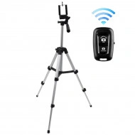Trepied fotografic din aluminiu, compact, cu suport mobil 3D + Telecomanda Bluetooth - Img 4