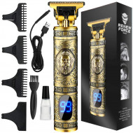 Trimmer Profesional de tuns barba sau parul, lama din titan + ceramica, cu acumulator, accesorii incluse, model Woodman T9 - Img 1