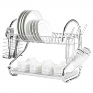 Uscator de vase din otel cu doua niveluri, cu tava din plastic, AVX-AG373 - Img 2
