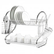 Uscator de vase din otel cu doua niveluri, cu tava din plastic, AVX-AG373 - Img 2