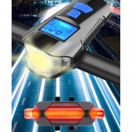 Vitezometru Digital cu lampa Fata + Spate + Claxon cu 6 sunete, waterproof, pentru bicicleta, model AVX-WT-CBL-1X - Img 4
