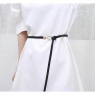 Curea rochie neagra, subtire cu catarama, lungime 110cm - Img 1