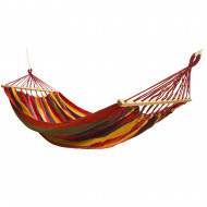 Hamac Multicolor Dublu (2 persoane), 200 x 150 cm, cu bara de 80 cm - ROSU - Img 4