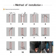 Husa volan din PIELE NATURALA CU DOUA DUNGI ROSII, pentru autoturisme, diametru 37 - 39 cm, cu ac si ata (se coase, aspect ORIGINAL) - Img 3