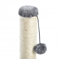 Jucarie interactiva pentru pisici, model stalp cu ciucur, 100cm, culoare bej - Img 2