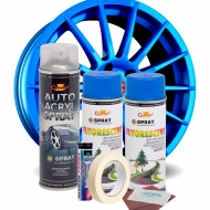 Kit complet reparatie si vopsire jante culoare Albastru Fluorescent, V2 - Img 2