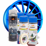 Kit complet reparatie si vopsire jante culoare Albastru Fluorescent, V4 - Img 2