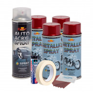 Kit complet reparatie si vopsire jante culoare Rosu Burgundy Metalizat, V4 - Img 1