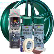 Kit complet reparatie si vopsire jante culoare Verde Metalizat, V2 - Img 2