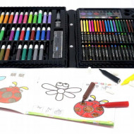 Set 168 piese pentru pictura, pentru copii sau adulti, pixuri de colorat, creioane colorate si vopsele de pictura, cu cutie de depozitare, model AVX-WT-KIDDO-02 - Img 3