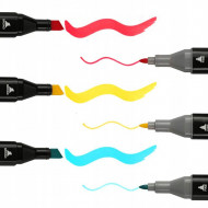 Set 60 Markere Profesionale pentru pasionatii de desen, cu cap dublu gros - subtire, cu geanta de depozitare, model AVX-WT-MDS-60 - Img 7