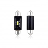 Set becuri auto cu LED CANBUS sofit compatibil C5W 1 SMD 39mm Alb 12/24V, destinat competitiilor auto sau off-road