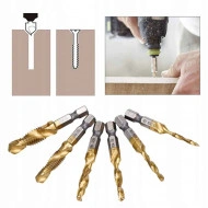 Set Profesional cu 6 piese, gaurire + filet, M3 - M10, duritate medie (Galben) - Img 2