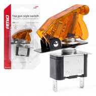 Comutator iluminat (intrerupator) cu protectie, destinatie auto, moto, ATV, SSV, Off-Road, model "TOP GUN", tensiune 12V - 24V, culoare Orange - Img 1