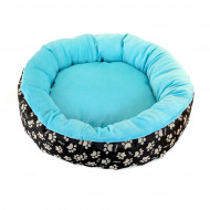 Culcus moale pentru caine/pisica, culoare turcoaz, baza antiderapanta, 50cm - Img 1