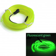 Fir Neon Auto "EL Wire" culoare Verde Fluorescent, lungime 5M, alimentare 12V, droser inclus - Img 1