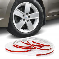 Inele de protectie si decor jante, adezive, din plastic flexibil - ALB - Img 1